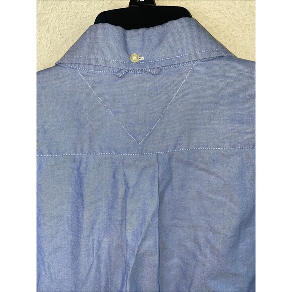 Tommy Hilfiger Dress Mens Blue Button Long Sleeve Shirt Small Check 90s L - Picture 8 of 11